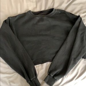 John Galt Charcoal cropped sweatshirt
